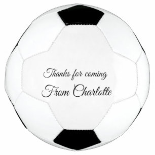 thanks for coming add name text message  soccer ball
