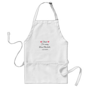 thanks for coming add name text message standard apron