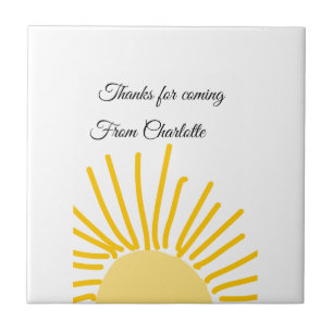 thanks for coming add name text message sun ceramic tile