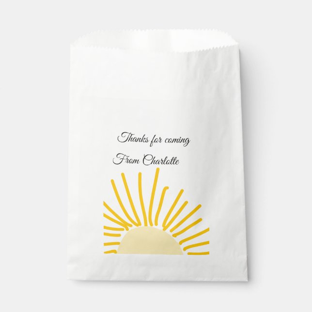 thanks for coming add name text message sun favour bag (Front)
