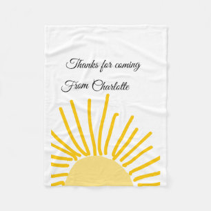 thanks for coming add name text message sun fleece blanket