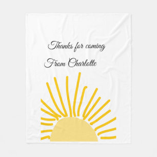 thanks for coming add name text message sun fleece blanket