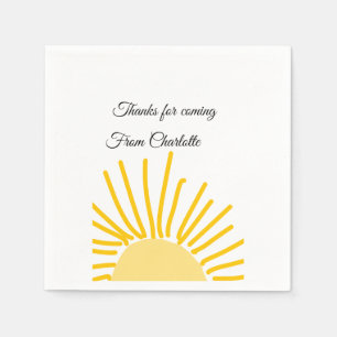 thanks for coming add name text message sun napkin