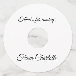 thanks for coming add name text message  wine glass tag