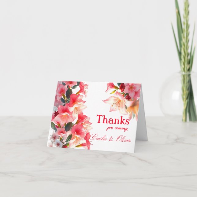 Thanks for coming and your name thank you card (Front)