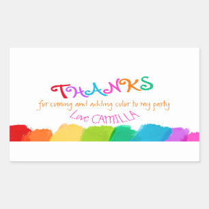 Thanks for coming art party paint stickers