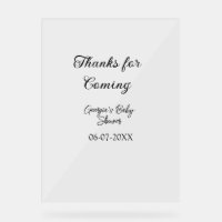 Thanks for coming baby shower modern simple typogr