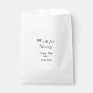 Thanks for coming baby shower modern simple typogr favour bag