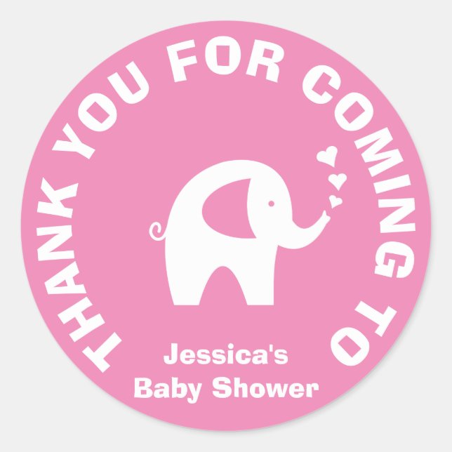 Thanks for coming baby shower party favour sticker (Front)