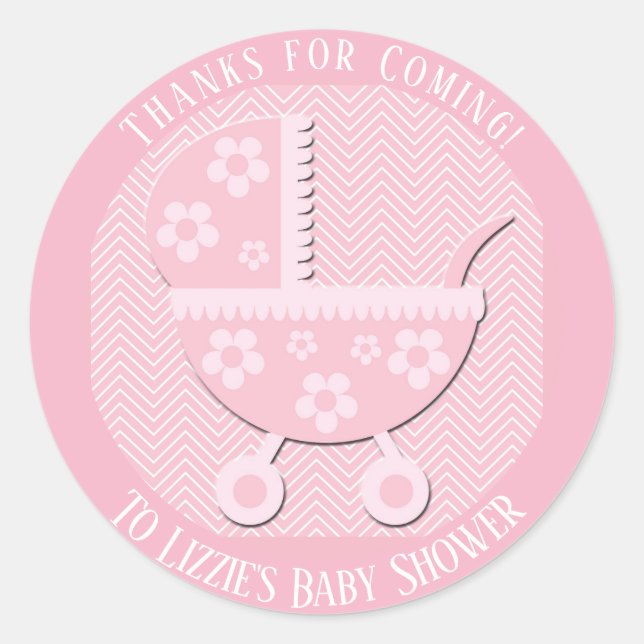 Thanks for Coming Baby Shower Party Favour Sticker (Front)