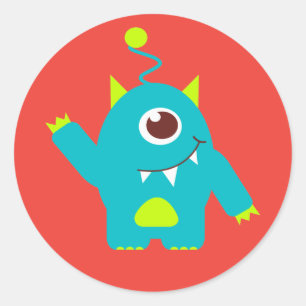 Thanks for coming kids alien birthday sticker