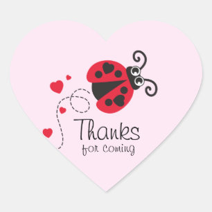 Thanks for coming ladybug girls birthday sticker