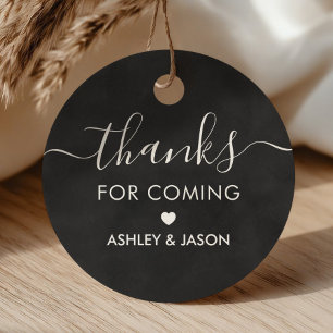 Thanks for Coming Tag Wedding Thank You Chalkboard