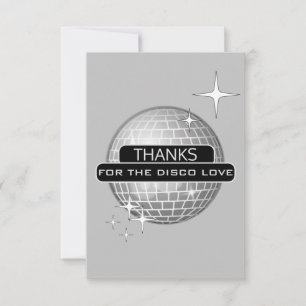 THANKS For Disco Love Ball Retro Birthday  Thank You Card