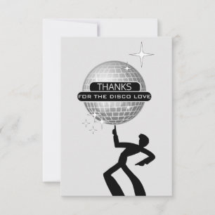 THANKS For Disco Love Funny Retro Birthday  Thank You Card