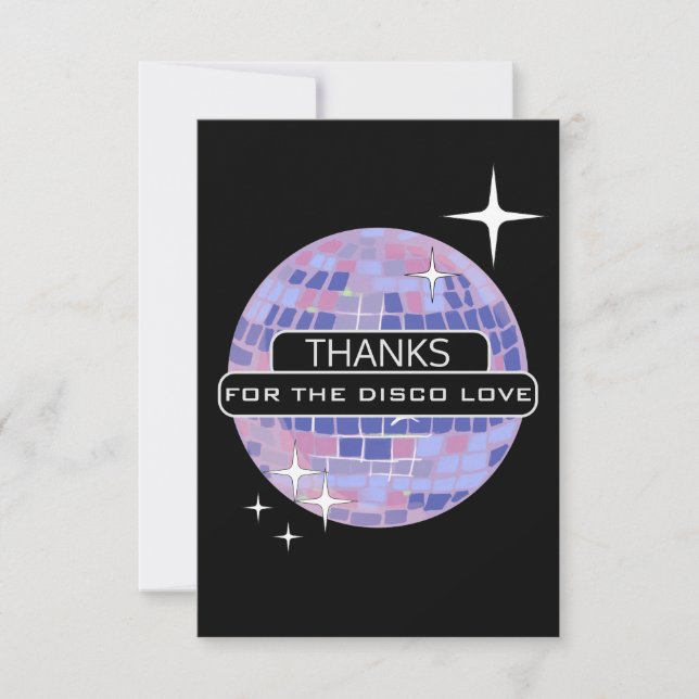 THANKS For Disco Love Pastel Ball Birthday  Thank You Card (Front)