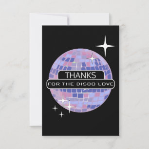 THANKS For Disco Love Pastel Ball Birthday  Thank You Card