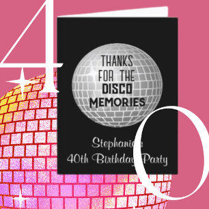 Thanks For Disco Memories 40th Birthday Thank You 