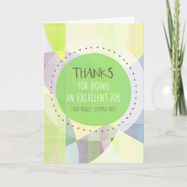 Thanks For Doing An Excellent Job! Thank You Card (Front)