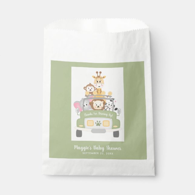 Thanks For Driving By Safari Baby Shower Favour Bag (Front)
