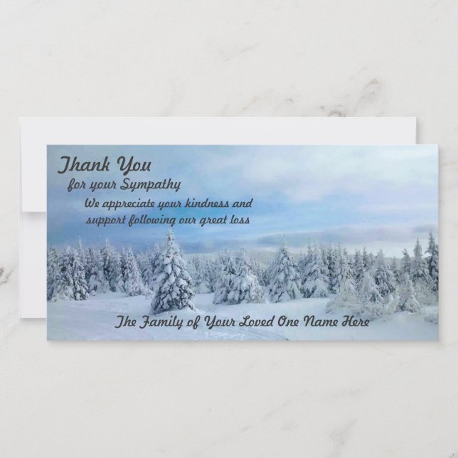 Thanks for Expressions of Sympathy Thank You Card (Front)