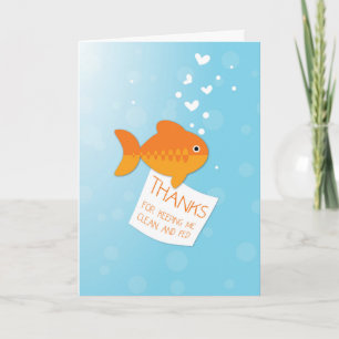 Thanks For Feeding Fish Thank You Card