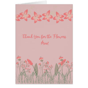 Thanks for Flowers Mum, Card. Peachy Flowers