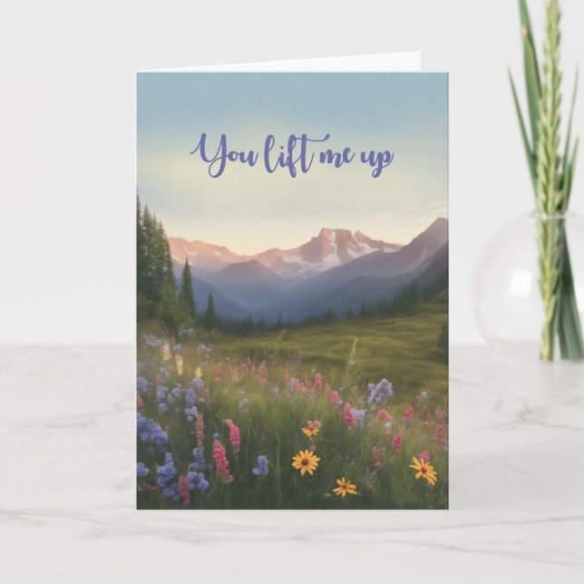 Thanks for Friendship Lift Me Up Mountains  Card (Front)