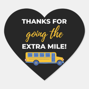Thanks For Going The Extra Mile Heart Sticker