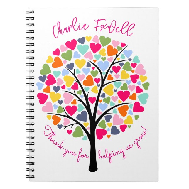 Thanks for helping is grow colourful apple tree notebook (Front)