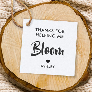 Thanks for Helping Me Bloom Flower Gift Tag, Kraft Favour Tags