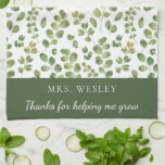 Thanks For Helping Me Grow Kitchen Towels<br><div class="desc">Let that special teacher know how much you appreciate them with this lovely,  "Thanks for helping me grow" watercolor kitchen towel!</div>