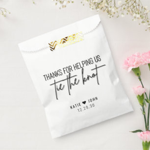 Thanks for helping us Tie the Knot Calligraphy Favour Bag