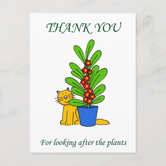 Thanks for Looking After the Plants. Postcard (Front)