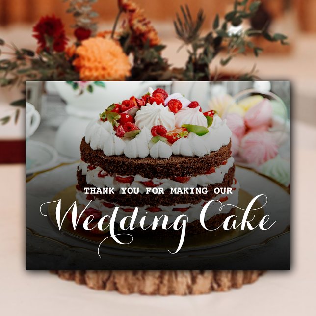 Thanks for Making Our Wedding Cake | Wedding Baker Thank You Card (Thanks for Making Our Wedding Cake | Wedding Cake Baker Thank You Card)