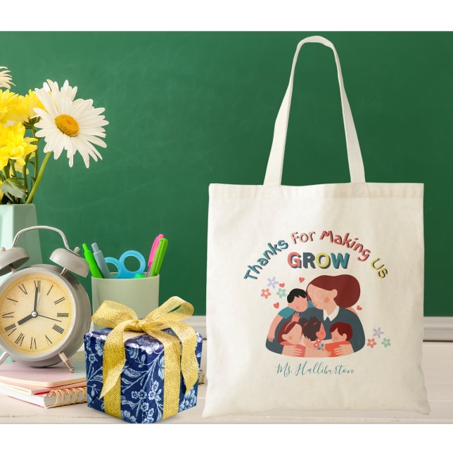 Thanks For Making Us Grow Teacher Appreciation Tote Bag (Creator Uploaded)