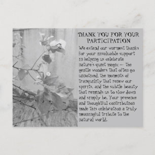 THANKS FOR NATURE EVENT PARTICIPATION POSTCARD