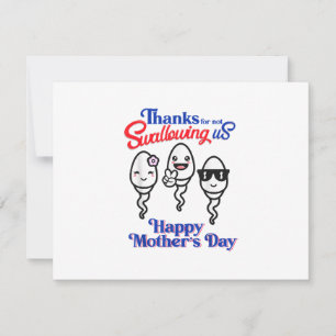 Thanks For Not Swallowing Us Happy Mother's Day Fa RSVP Card