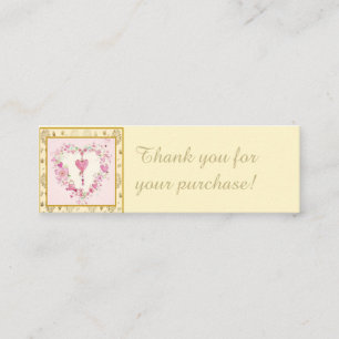 Thanks for Order Floral Heart Purchase Insert