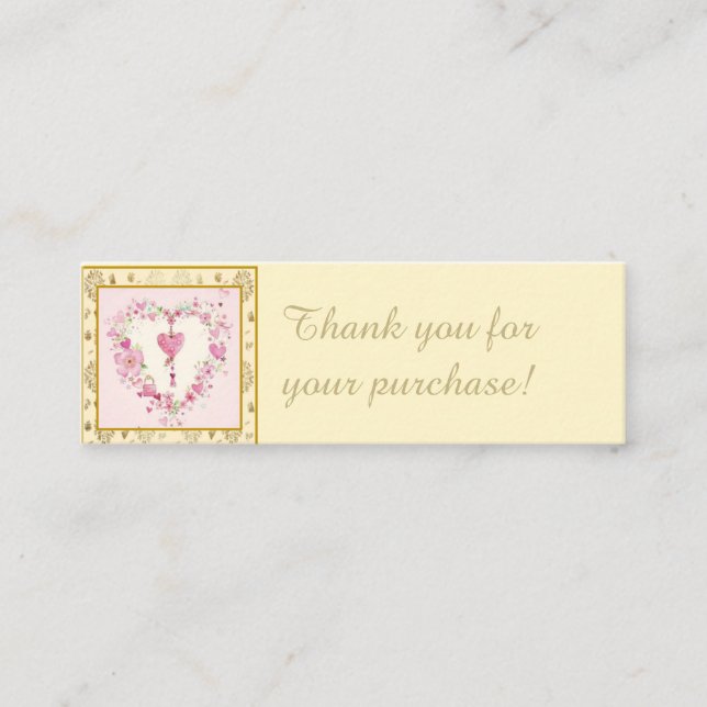 Thanks for Order Floral Heart Purchase Insert (Front)