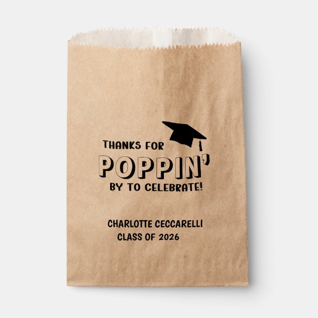 Thanks for POPPIN' by Graduation  Favour Bag (Front)