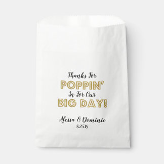 Thanks for Poppin In For Our Big Day Gold Favour Bag