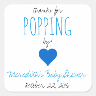 Thanks for Popping By!  Baby Shower Favour Sticker