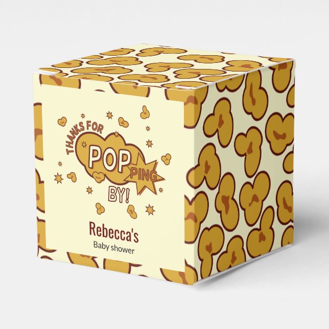 "thanks for popping by" baby shower party gift favour box (Front Side)