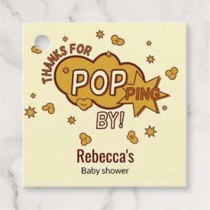 "thanks for popping by" baby shower party gift favour tags