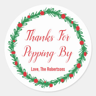 Thanks For Popping By Stickers | Zazzle AU