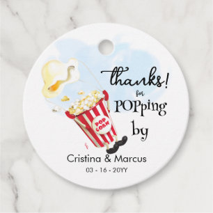 Thanks for Popping By Popcorn Event Favour Tags