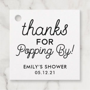 Thanks for Popping By Shower Favour Tags