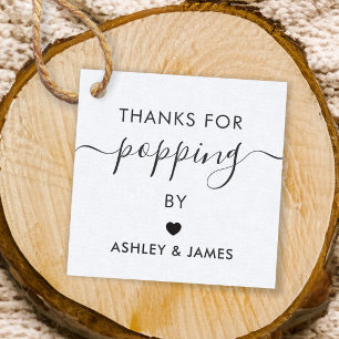 Thanks for Popping By Tags, Wedding Tag, Kraft Favour Tags