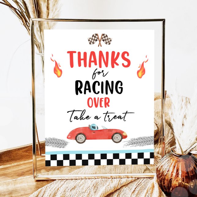 Thanks for Racing Over Race Car Two Fast Birthday  Poster (Creator Uploaded)